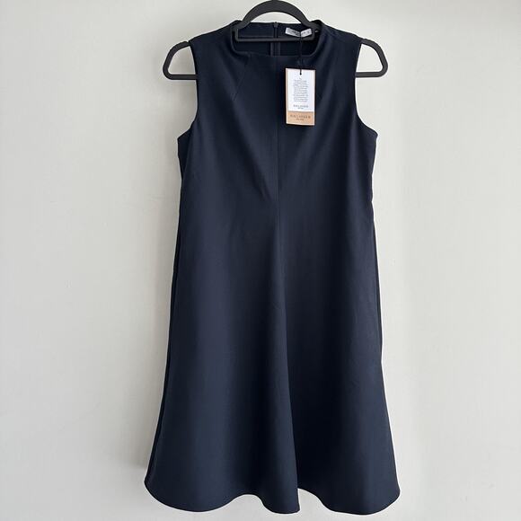 MM LaFleur Dress 2 Navy Malala Recycled WonderTex Career Quiet Luxury Minimalist - Picture 3 of 11